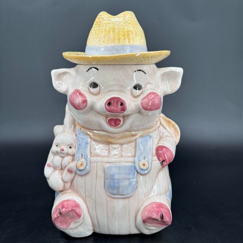Vintage 1960's Treasure Craft Farmer Pig Holding Rabbit Ceramic Cookie ...