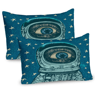 Amazed Astronaut Eye 2 Teiliges Kissenbezugs Set 40x80cm