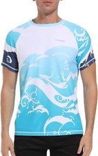 Men's Rash Guard Swim Shirt UPF 50 Quick Dry Loose Fit Surfing Fishing Tee