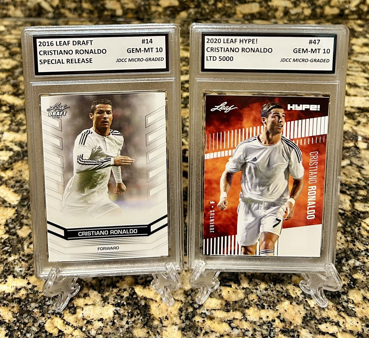 2 CRISTIANO RONALDO 2016/2020 LEAF HYPE! DRAFT GRADED GEM-MT 10
