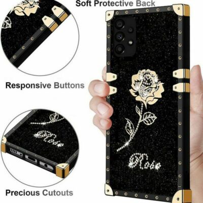 Diamond Rose Luxury Phone Case For Samsung S22 S21 S23 S20 FE A53 A72 A32 A14 5G