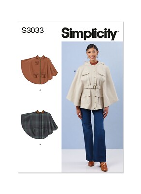 SIMPLICITY 3033 MISSES CAPE Schnittmuster Größen S - XL Skill: DURCHSCHNITTLICH