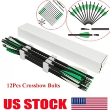 20'' Hunting Crossbow Bolts Carbon Arrows 12PCS 4" Vanes Archery Crossbow Arrows
