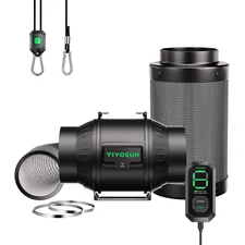 VIVOSUN Smart Air Filtration Kit Aerozesh T6 6" Inline Fan Kit w/ E12 GrowHub