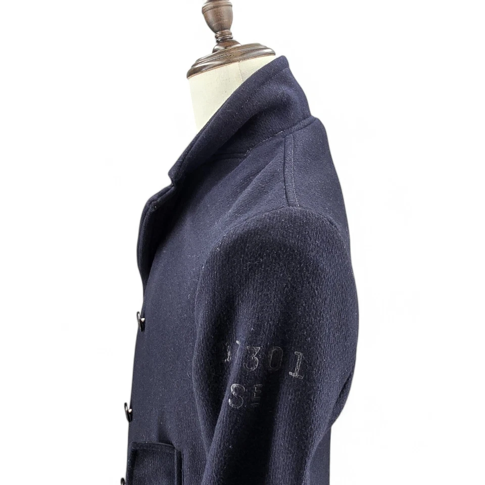 G-STAR RAW Mens Small "Morter P Coat" Navy Heavy Wool Blend Designer - Image 4 of 4