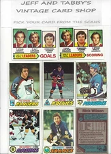 1977-78 TOPPS HOCKEY # 1 TO # 264 / SEE DROP DOWN MENU 4 card U will receive.