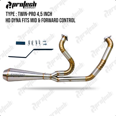HD Exhaust Header Pipe Muffler Fits Harley Davidson Dyna FXD X  Super Glide 2-1