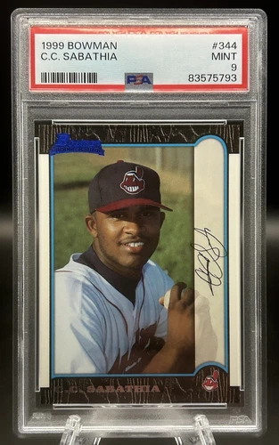 1999 Bowman C.C. Sabathia RC Cleveland Rookie Card PSA 9 MINT HOF!!