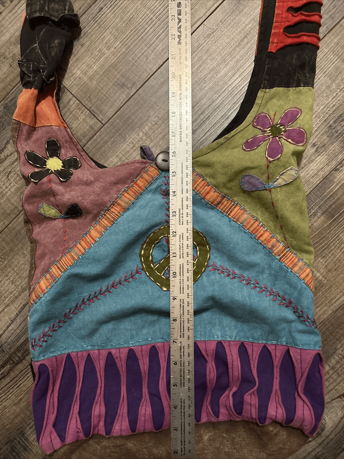 Boho Shoulder Purse Patchwork Distressed Crossbod… - image 6