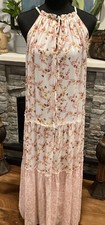 Drew Naomi Anthropologie Boho Lagenlook Tiered Ruffle Floral women's Dress Sz S