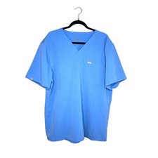Figs Leon Scrub Top Shirt Mens Size XXL Blue V-Neck Double Pocket