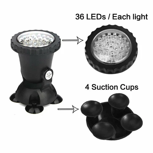 Dimmable RGB LED Underwater Spot Light Aquarium Garden Fountain Pool Pond Lamp - Picture 10 of 15