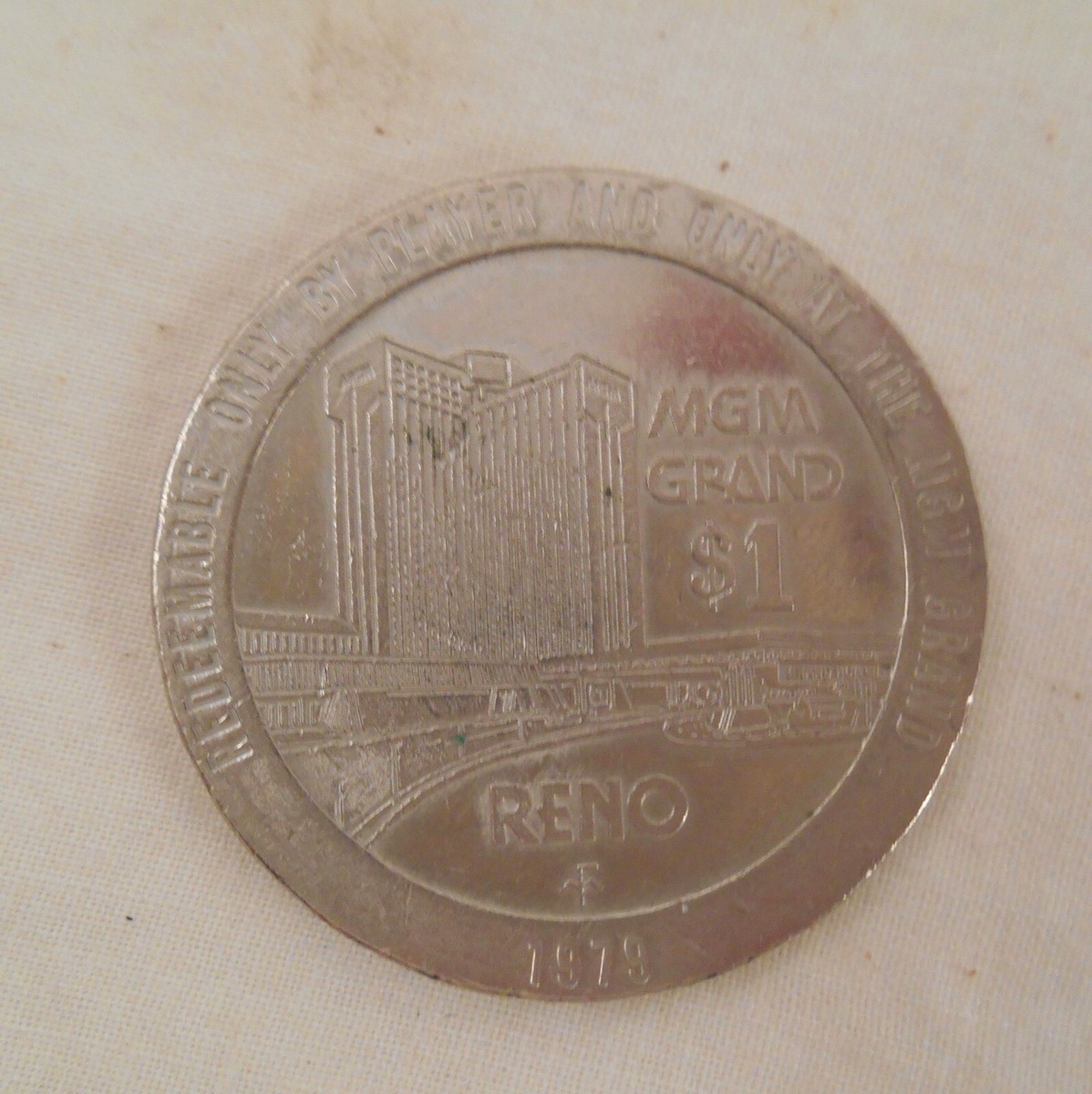 1979 MGM Grand Reno Metal Coin One Dollar Game Token | eBay