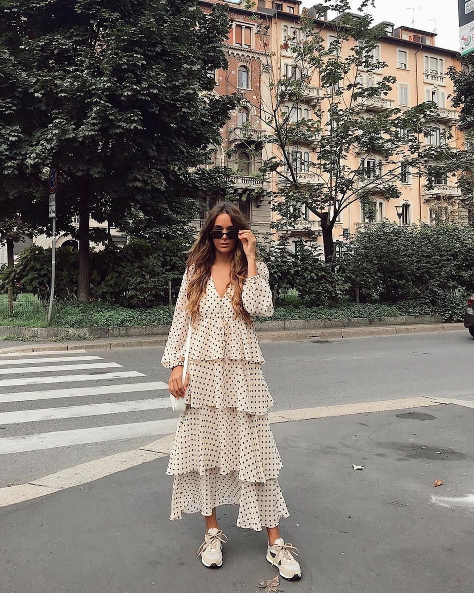 ZARA POLKA DOT RUFFLED MIDI MAXI DRESS 5107/303 BLOGGERS XS | eBay