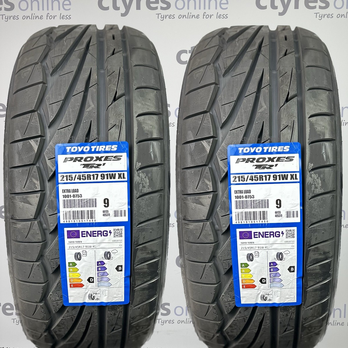 2X New 215 45 17 TOYO PROXES TR1 91W XL 215/45R17 2154517 *B WET