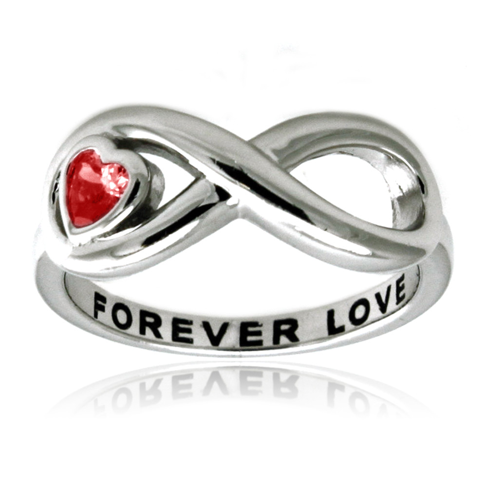 ■ENGBROX■ silver925 forever heart cubic ring EBRG23004SV Sterling Silver 925 Forever Love Red CZ Heart Infinity