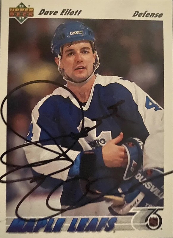 Dave Ellett autographed Toronto Maple Leafs hockey card