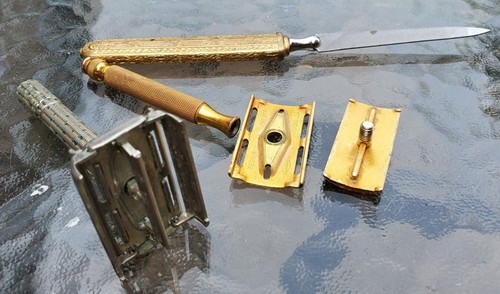 2 Gillette Safety Razor Slim Adjustable 1-9 L3 1966 & Gold & Nail File Made USA - Picture 3 of 10