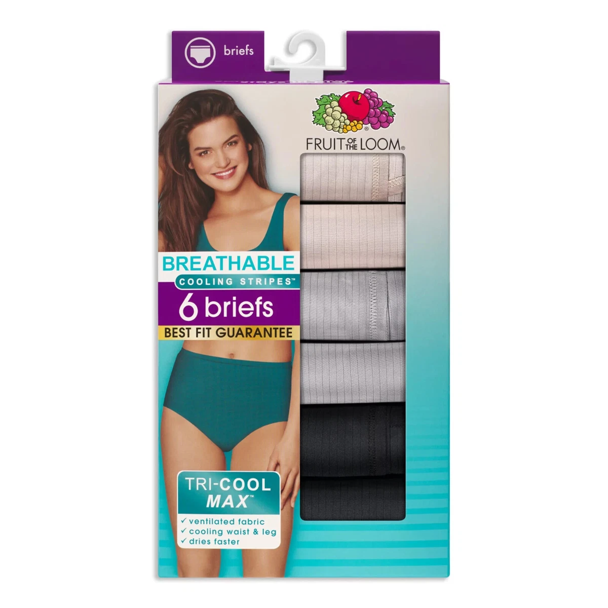 Fruit of the Loom Women's Breathable Underwear 6 Pack