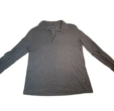 Hugo Boss Piceno Quarter Zip Long Sleeve Sweater Shirt Dark Heather Gray XL -EUC