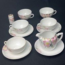 Noritake China 19322 Gold Floral Painted Tea Pot Cup Saucer 11 Pc Set Sugar