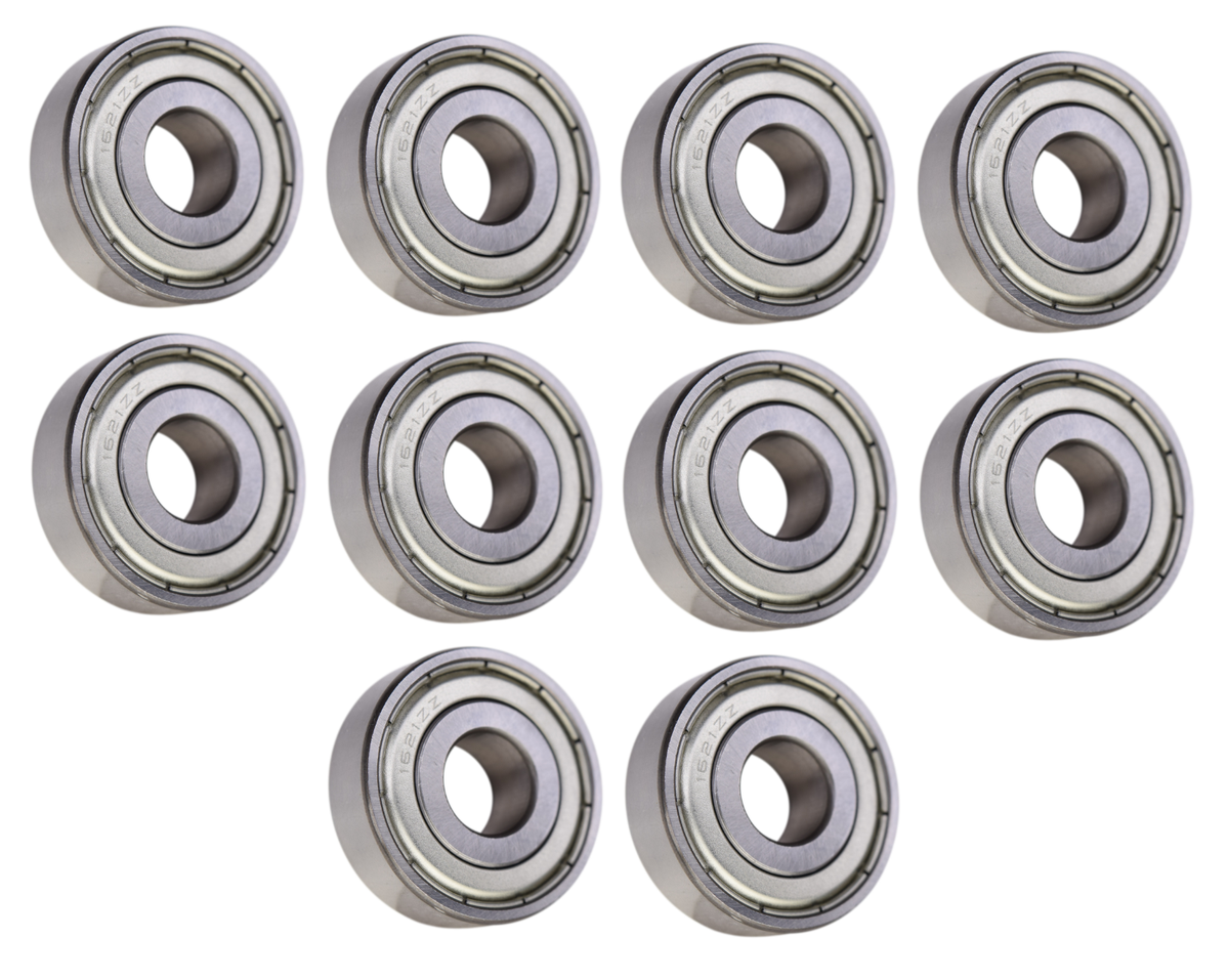 10 Each) 1621-ZZ Shielded Radial Ball Bearing 1/2 ID X 1-3/8 OD X