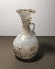 Scavo mid century glass jug with luster and texture, 17cm tall