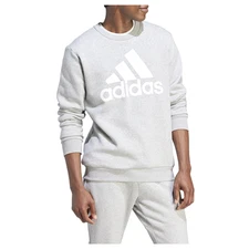 adidas Essentials Fleece  Logo Pullover Sweatshirt Mens Grey  IJ8898-A
