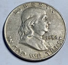 1954 D Franklin Half Dollar - (VF Details) Plastic Protector Included