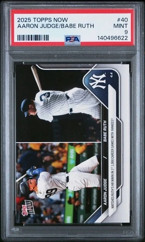 2025 Topps Now - Aaron Judge, Babe Ruth #40 PSA 9 MINT