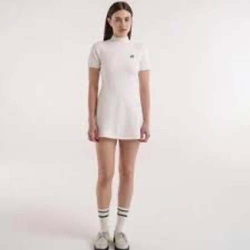 NWT Malbon Lauren Ivory Knit Golf Dress XL Mock Neck Sweater Luxe Sport Tennis