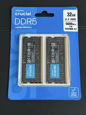 Crucial DDR5 RAM 32GB Kit (2x16GB) 5600MHz SODIMM, Laptop Computer Memory CL46