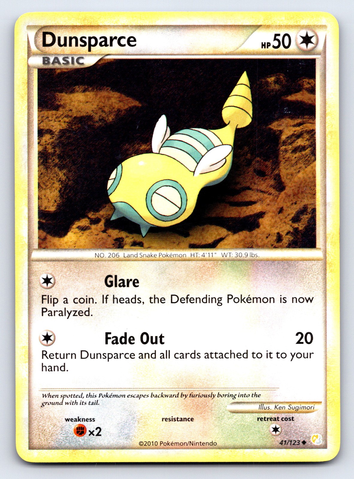Dunsparce Uncommon HeartGold SoulSilver 41/123 NM