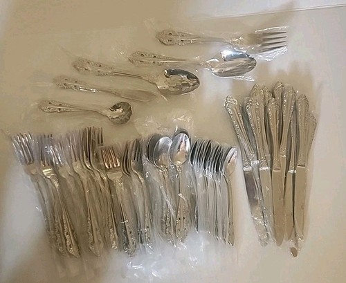 Wallace Antique Baroque 18/10 Stainless 65 peice Flatware Service For 12 New