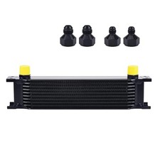 Oil Cooler, 10AN Stacked Plate Transmission Engine Cooler Universal 10 Row