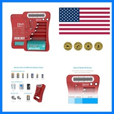 Battery Tester for AA AAA C D 9V 1.5V/3V Button, Batteries Checker LCD Disp...