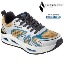 Skechers Uno Ego Aurair Memory Foam Mens White Mesh Lifestyle Trainers GYM Shoes