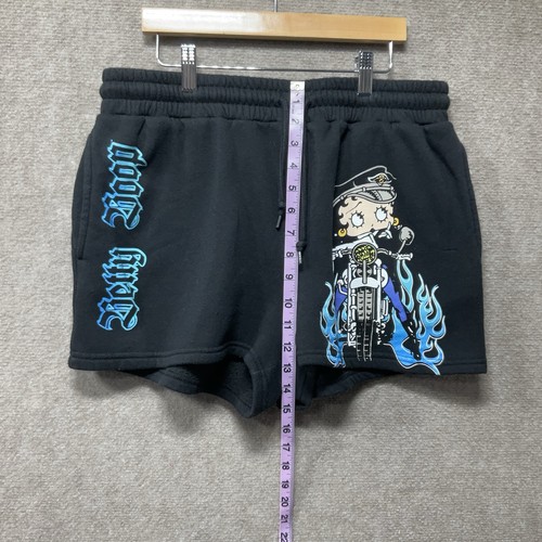 Betty Boop Biker pantaloncino nero pile donna XL tasche elastico in vita - Foto 5 di 10