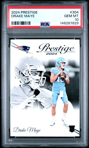 146287829 Drake Maye 2024 Panini Prestige #304 Rookie RC PSA 10