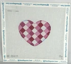 Associated Talents AT Quilted Heart Handpainted Needlepoint Canvas HP 18 Ct