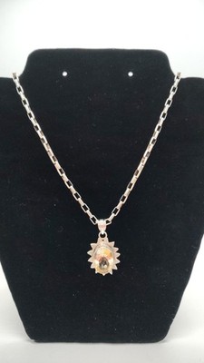 Titel: Vintage italienische 925 Sterling Silber Sunburst Anhänger Halskette Natur Cit