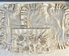 CROSCILL WHITE LABEL GOLD FLORAL 2 EURO PILLOW SHAMS 21 X 23 1 LUMBAR 3PC