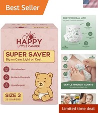 Super Saver Diapers, Size 3, 25 Count  Budget-Friendly Disposable Baby Diape...