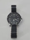 Vintage Timex Diver Style Watch Black Dial Date Mens Runs Needs Cleaning
