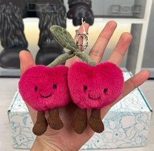 Jellycat Amuseables Cherries Bag Charm Key Chain Plush Cute Gift New with Tags
