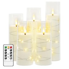 Flameless LED Candles with Timer 5 Pc Flickering Flameless Candles for Romantic