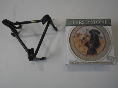 Thirsty Stone Sandstone Coaster Set Ultimate Absorbent Labrador  Design