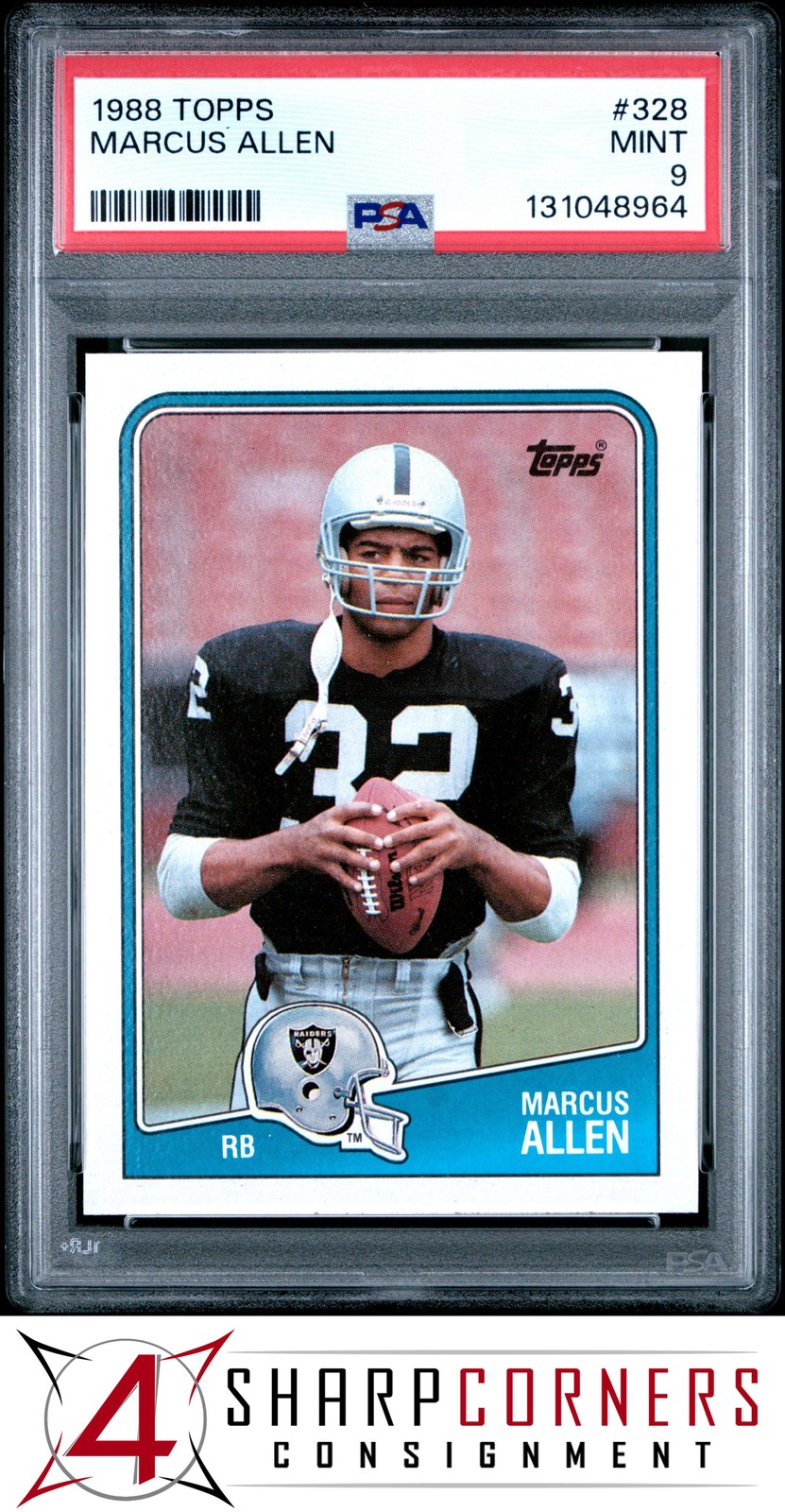 1988 TOPPS #328 MARCUS ALLEN RAIDERS HOF PSA 9
