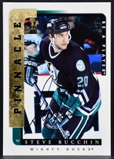 1996-97 Pinnacle Be a Player Steve Rucchin 186 Anaheim Mighty Ducks Auto 3245