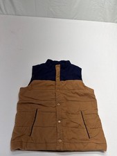 Tommy Bahama Boys Reversible Puffer Vest Navy Tan Corduroy Large